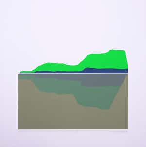 Hans Landsaat - Zeefdruk, Eiland II verkocht voor € 1!