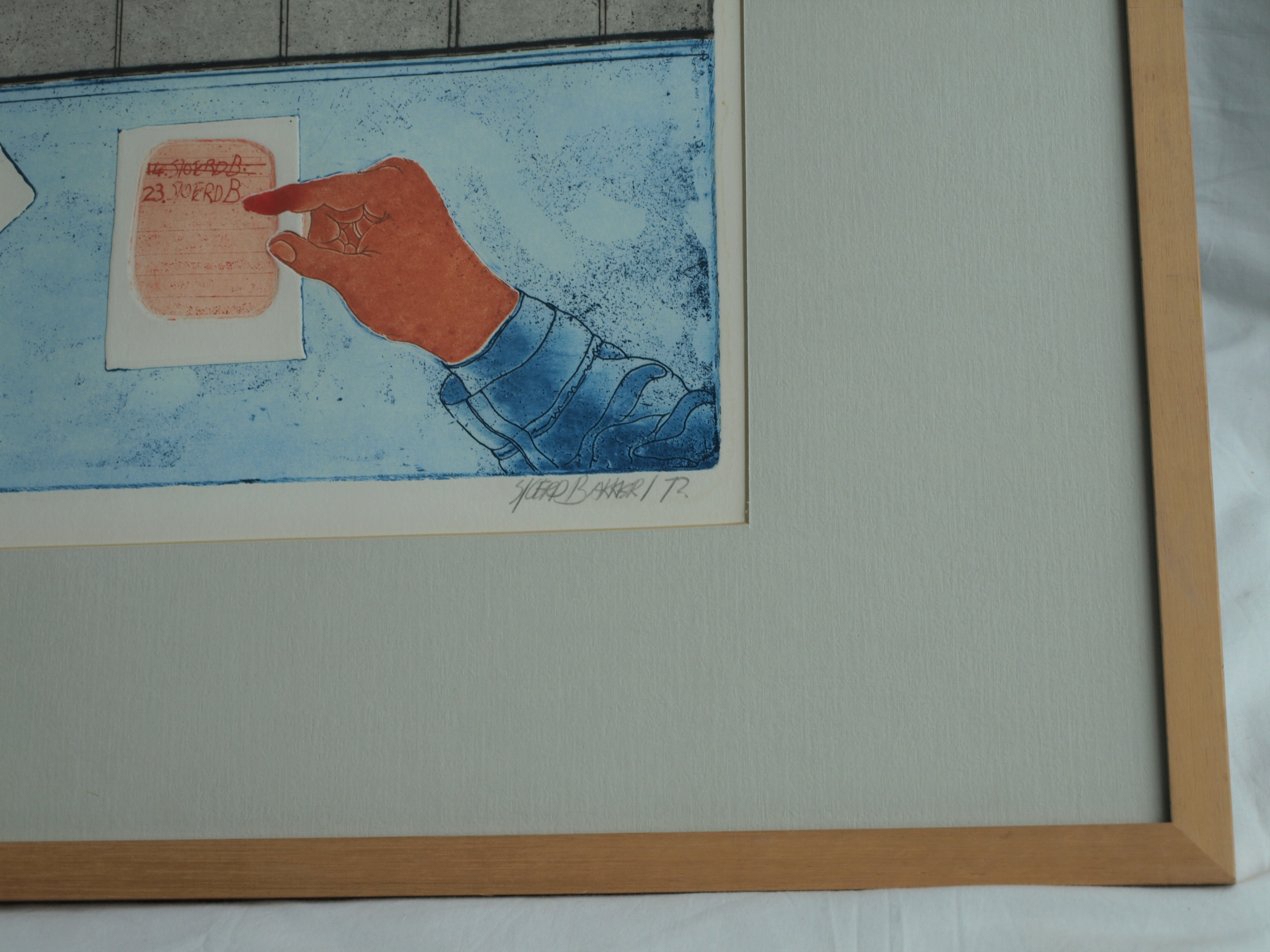 Sjoerd Bakker - Ets en aquatint , Veranderen van een afspraak – gesigneerd & ingelijst - 1972  kopen? Bied vanaf 1!