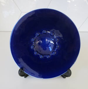 Frans Ottink - Biscuit porseleinen schaaltje of waxinelichthouder met diepblauw glazuur kopen? Bied vanaf 1!