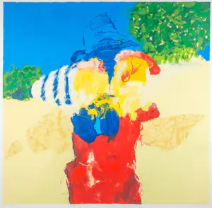 Henk van Vessem - Zeefdruk, Zonder titel - Ingelijst kopen? Bied vanaf 35!