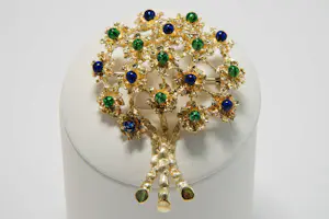 Acheter26 - 18 karaats geelgouden bloemenboeket broche? Enchérissez de 1490!