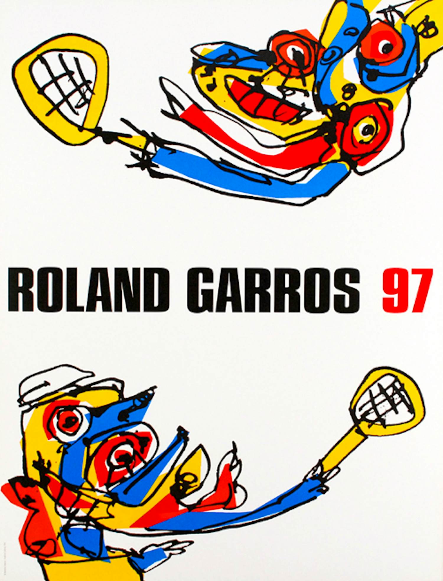 Antonio Saura - Kleurenoffset-litho. Affiche: ROLAND GARROS 1997 (zeldzaam) kaufen? Bieten Sie von 59!