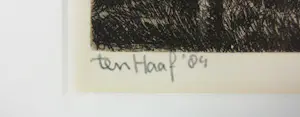 Dick ten Haaf - Ets, Was het hoogt of was het laagt - Ingelijst kopen? Bied vanaf 25!