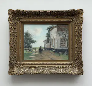Johannes Cornelis Pabst - 1853-1944. Boerderij met boerin en kind pastel kaufen? Bieten Sie von 225!