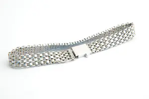 53-  Gematteerde 18 karaats wit-gouden schakel-armband - unisex model kopen? Bied vanaf 830!