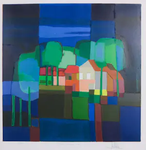 Ton Schulten - Zeefdruk, Tussen de bomen - Ingelijst (Groot) (museumglas) kopen? Bied vanaf 400!