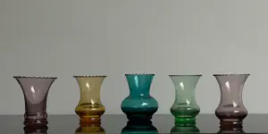 Glasfabriek De Rupel Boom - VIJF VIOLENVAASJES kopen? Bied vanaf 25!