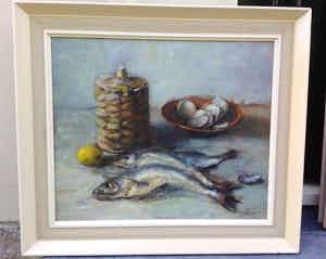 Coba Surie - B2431 - Stilleven met vissen verkocht voor € 250!
