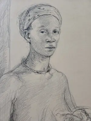 Aat Veldhoen - Afrikaanse vrouw met kind. Prachtige lijst. kopen? Bied vanaf 119!