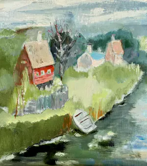 Buy Marie Louise Ogier - Mitternacht in Norwegen - Öl auf Leinwand um 1960? Bid from 200!