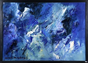 Charlotte Molenkamp - Groot werk in blauw - Olieverf op doek kopen? Bied vanaf 2950!