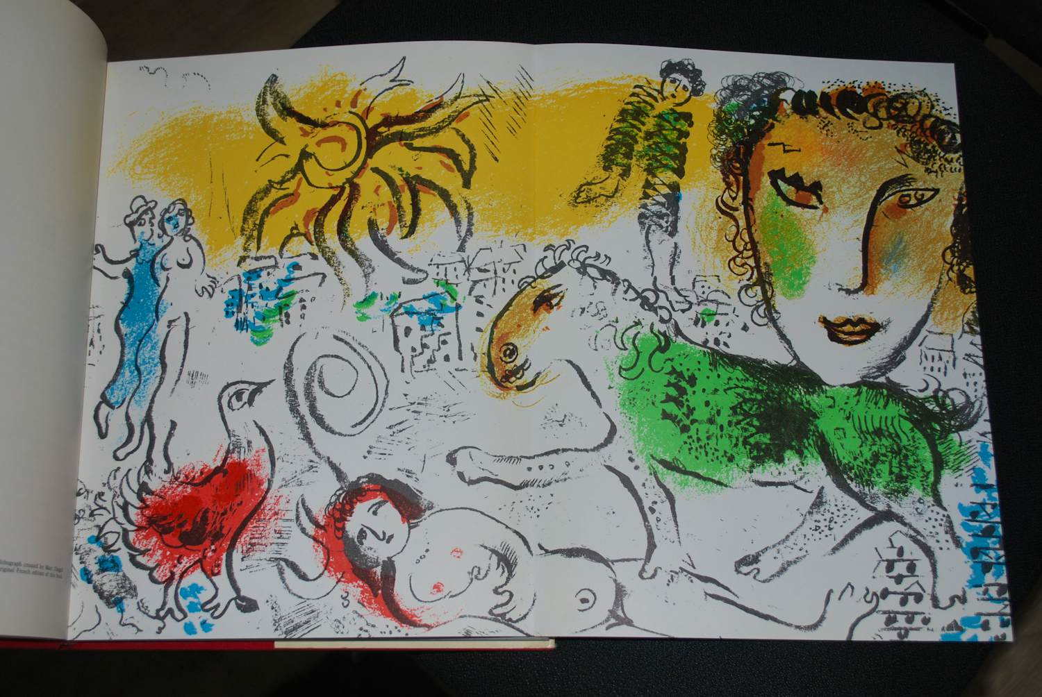 Marc Chagall - dubbelbladige kleurenlitho in prachtige monografie verkocht voor € 100!