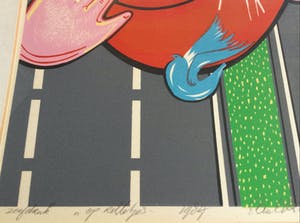 Paul Elshout - Op Rolletjes | kleuren zeefdruk (1987) - ingelijst kopen? Bied vanaf 30!