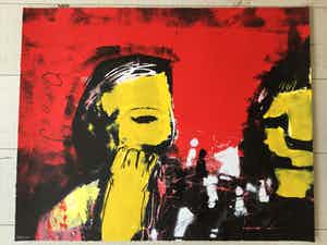 Herman Brood - Herman Brood - Originele handgesigneerde zeefdruk - Schakers verkocht voor € 375!