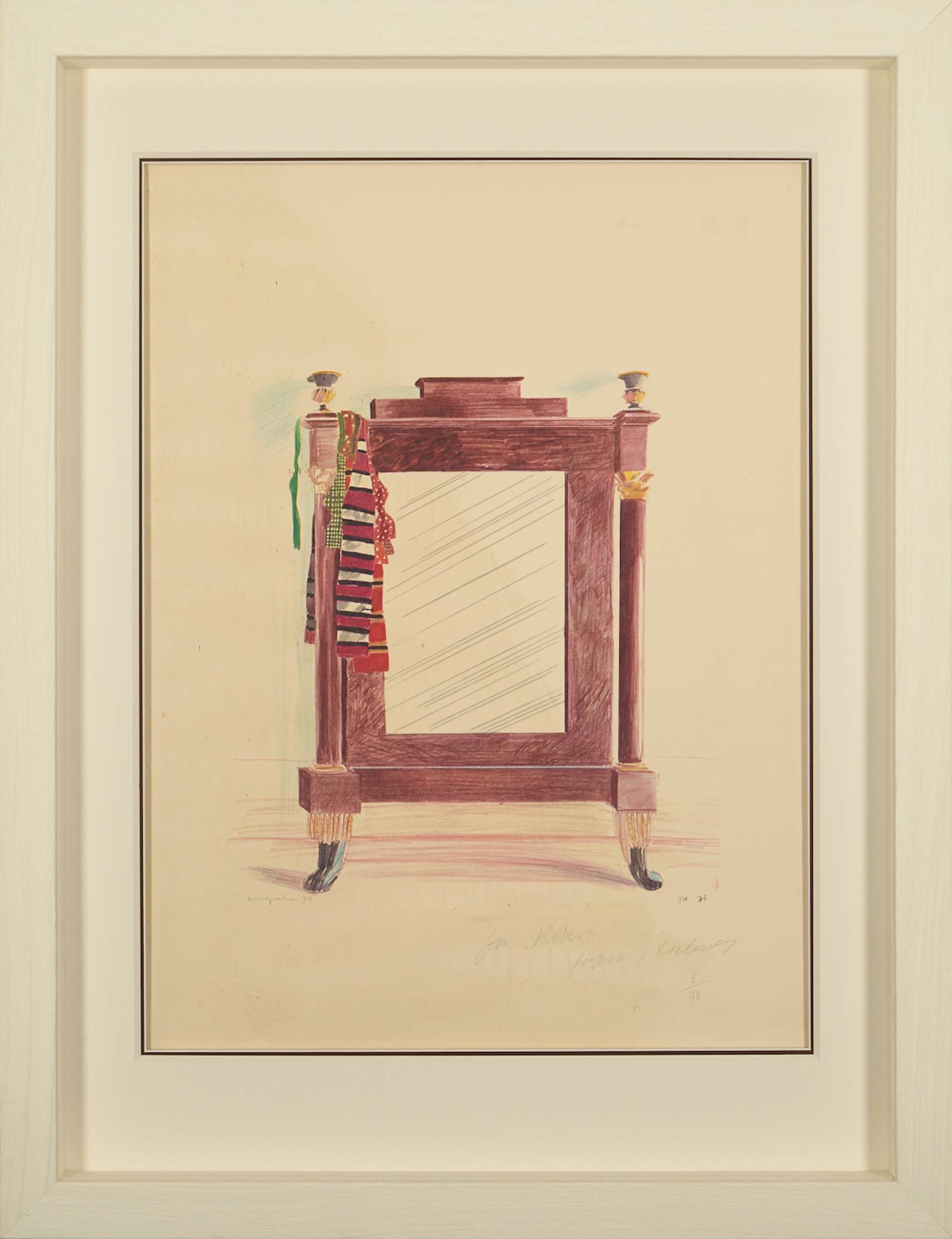 David Hockney - Gentlemen’s Dressing Room - met handgeschreven boodschap - fraai ingelijst kopen? Bied vanaf 3450!