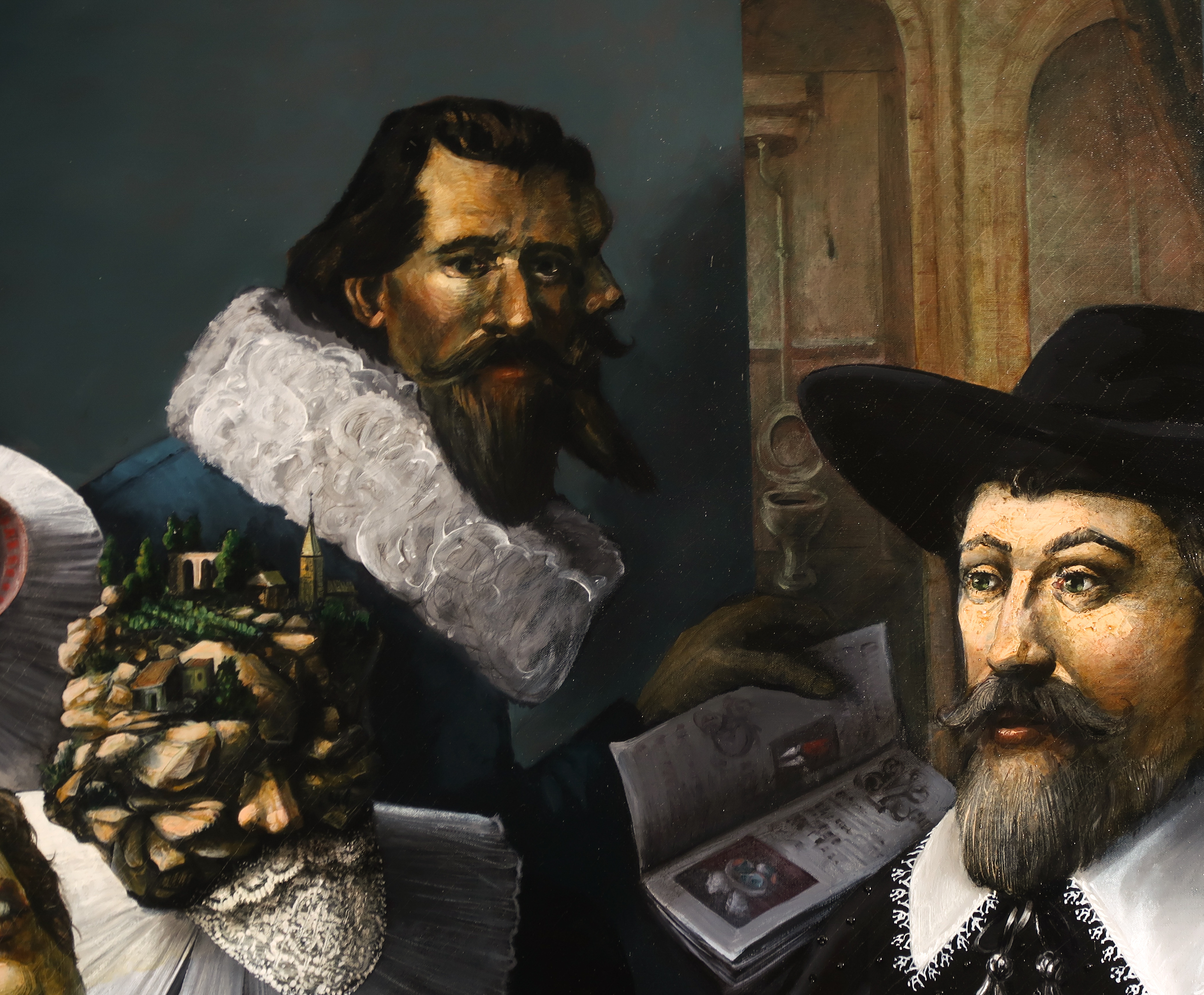 Demiak - Olieverf op doek, De gastronomische les - Ingelijst (Zeer groot) kopen? Bied vanaf 1000!