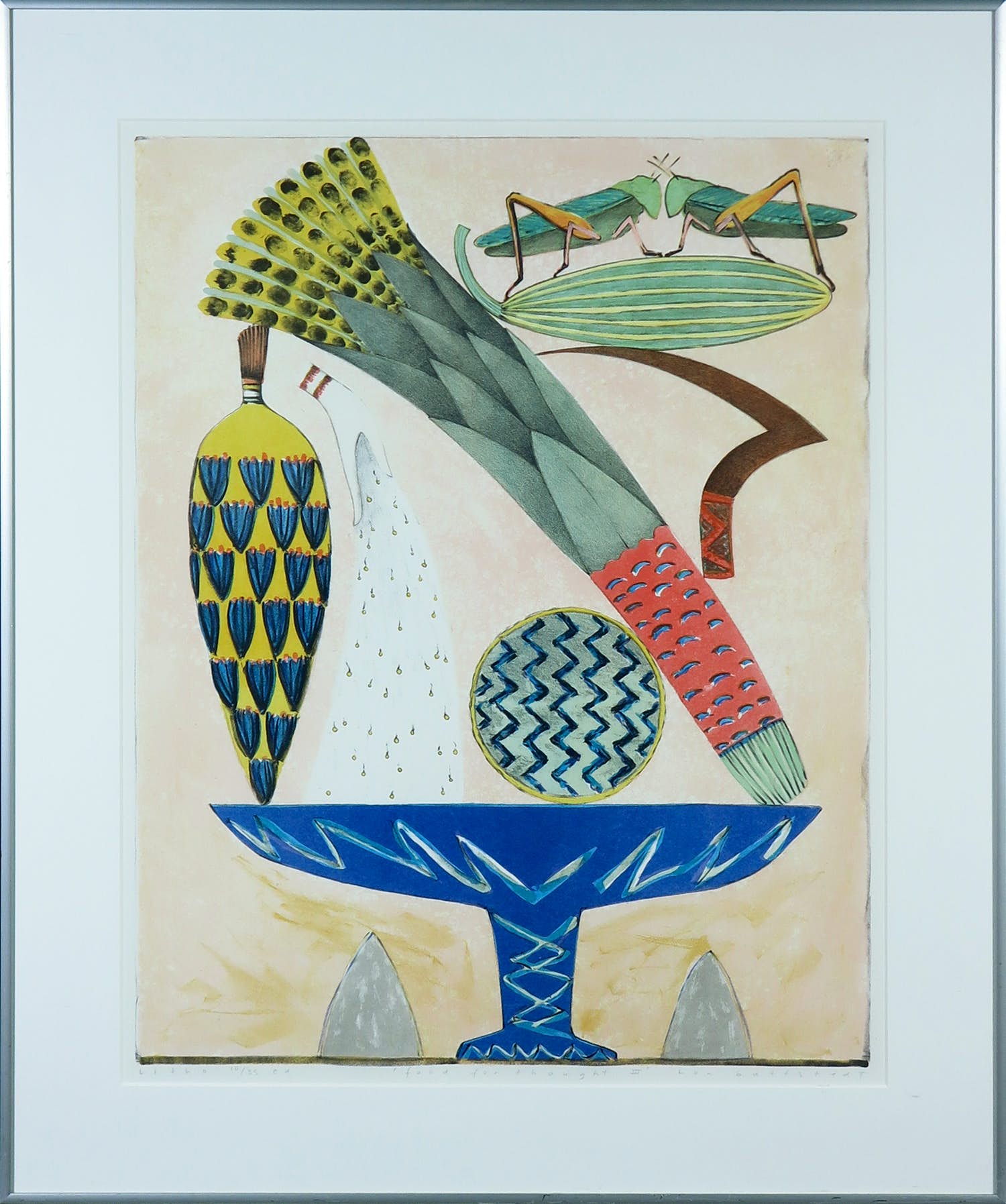 Lon Buttstedt - Litho, Food for thought III - Ingelijst verkocht voor € 1!