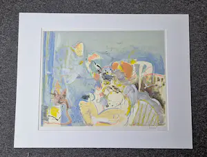 Kees van Bohemen - Grote zeefdruk "voloptueus naakt in slaapkamer" gelimit. oplage - in nieuwstaat kopen? Bied vanaf 62!