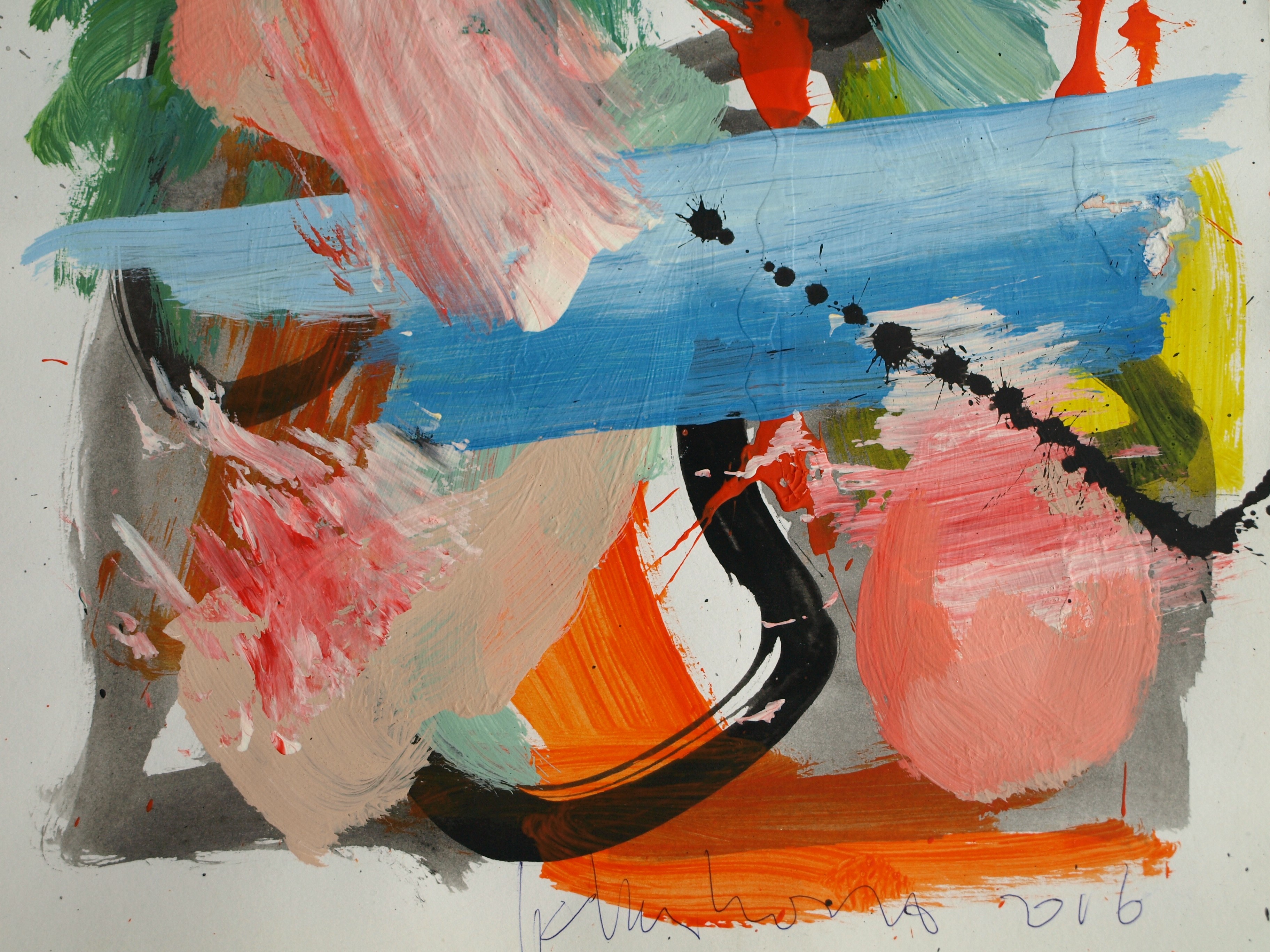 Peter Klashorst - Acrylverf op papier – Abstract 16 - 2016 kopen? Bied vanaf 35!