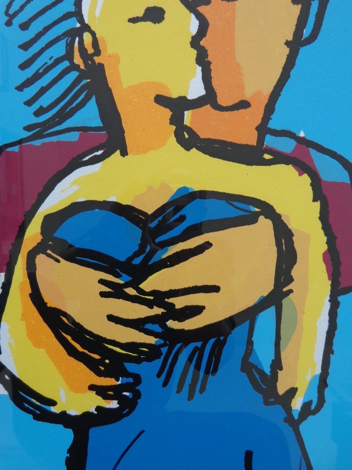 Herman Brood - FIGURATIE / KLEURZEEFDRUK / 64x53cm / KADER / SIG / CERTIFICAAT kopen? Bied vanaf 235!