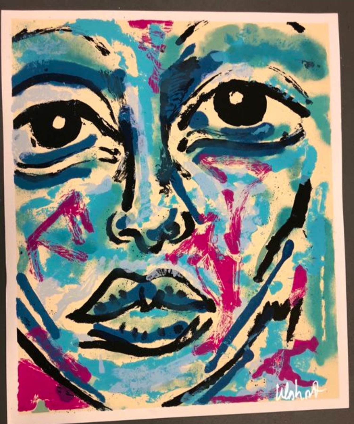 Peter Klashorst - Zeefdruk, Face - hand gesigneerd - 100 ex kopen? Bied vanaf 80!