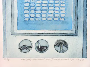 Jan Montyn - Landschap van de blauwe bron, aquatint ets kopen? Bied vanaf 115!
