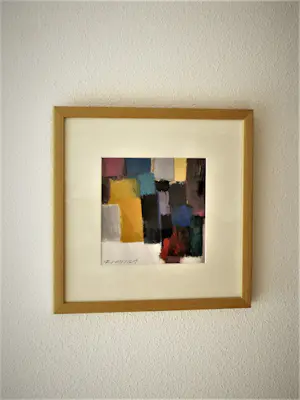 Niet of onleesbaar gesigneerd - Intrigerende abstracte Gouache op papier - gesigneerd - prima ingelijst kopen? Bied vanaf 1!