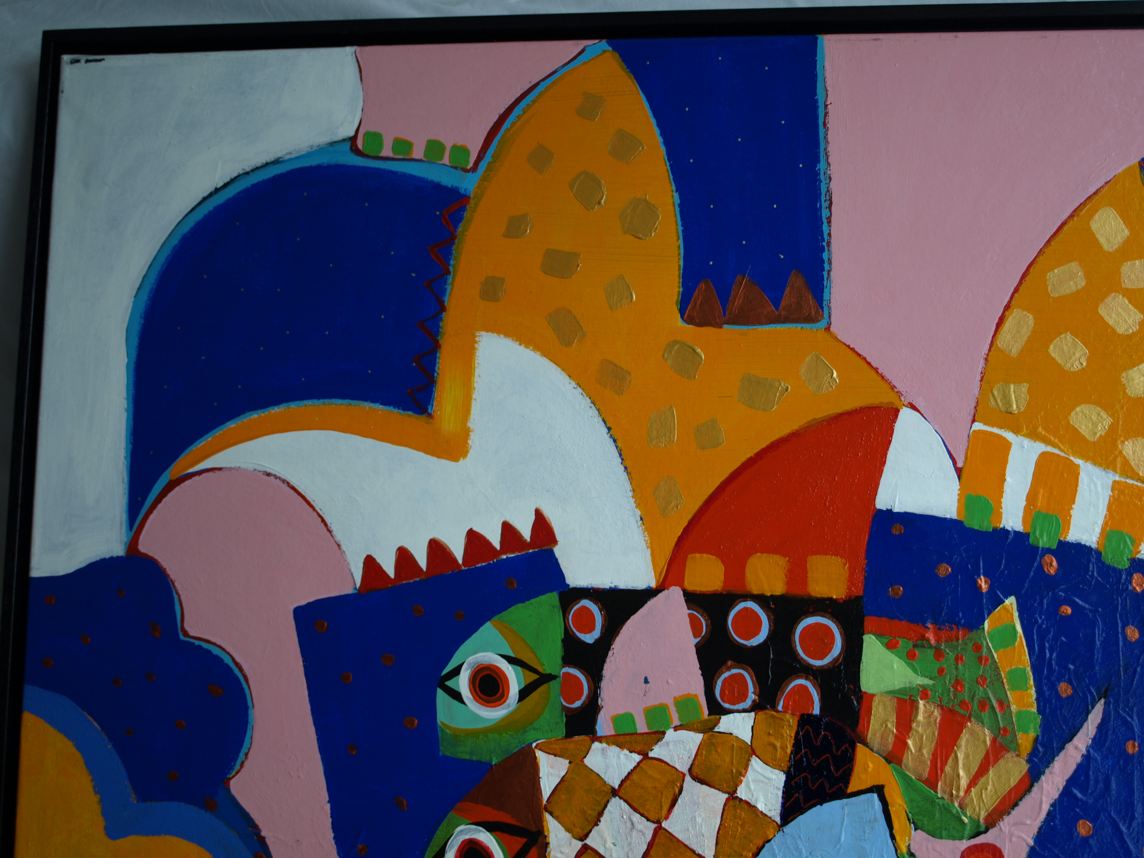 Gino Sauerbier - Acryl op doek , I Feel so good - ingelijst - GROOT - 100 x 100 cm kopen? Bied vanaf 150!