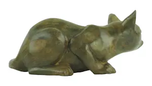 Pierre Chenet - Bronzen beeld van nieuwsgierige kat kopen? Bied vanaf 269!