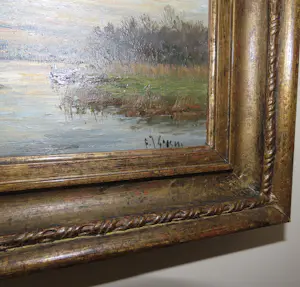 Frits Goosen - Schilderij water landschap met visser in bootje kopen? Bied vanaf 350!