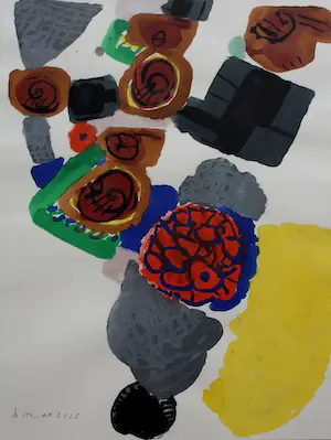 Jurjen de Haan - ingelijste gouache: Abstracte compositie - 2002 kaufen? Bieten Sie von 100!