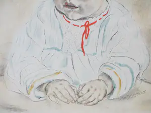 Jan Sluijters - Baby met rode strik - Kleurenlitho kopen? Bied vanaf 50!