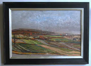 Hein van Schuppen - De Gelderse vallei - olieverfschilderij kopen? Bied vanaf 20!