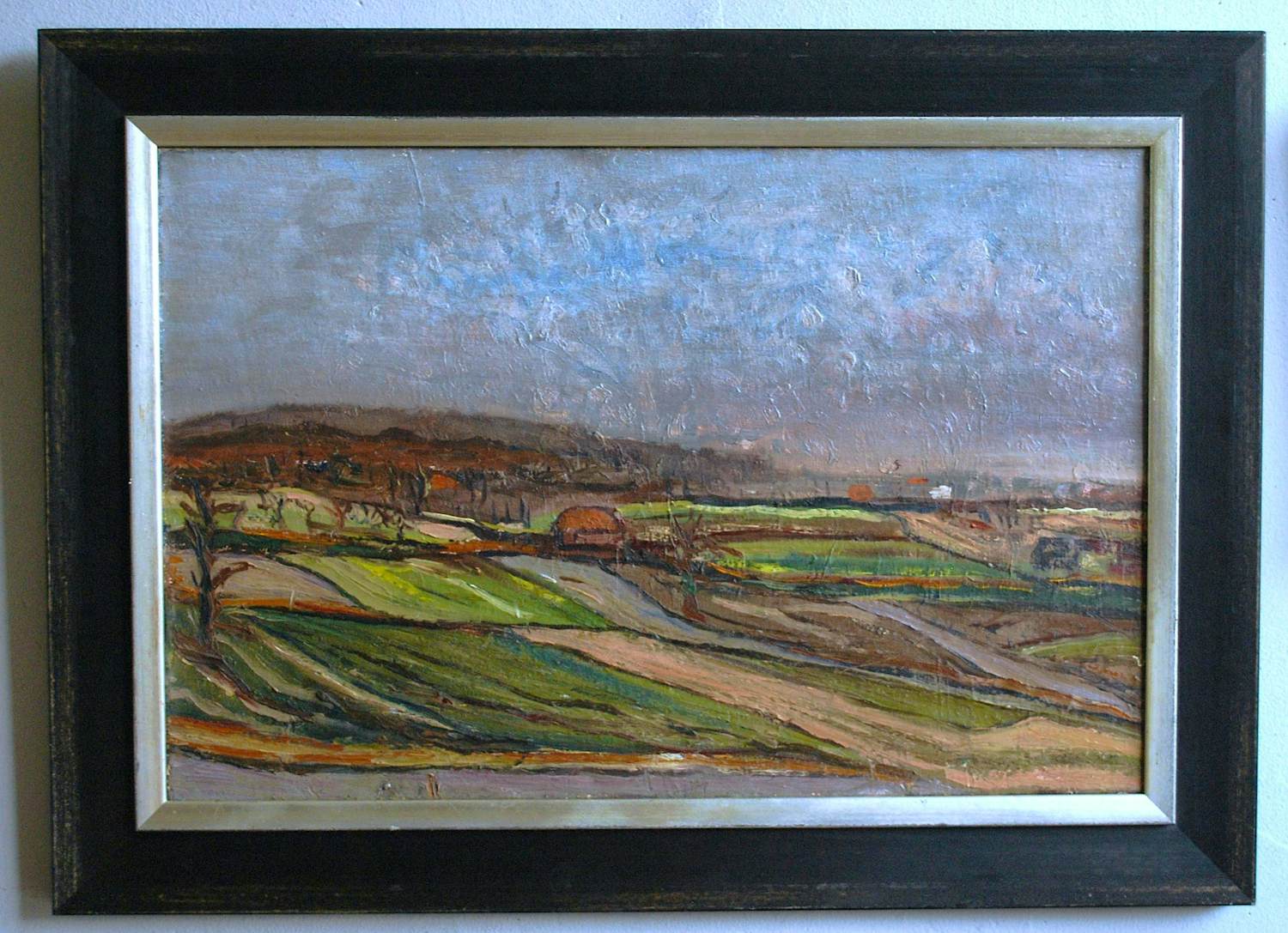 Hein van Schuppen - De Gelderse vallei - expressionistisch schilderij kopen? Bied vanaf 125!