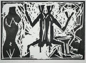 A.R. Penck - Houtsnede, Graffiti (Groot) kopen? Bied vanaf 350!