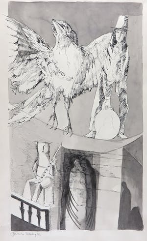 Joe Wols - Aquarel met pentekening op papier, Zonder titel kopen? Bied vanaf 1!