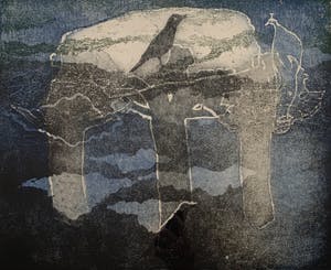 Andre Goezu - Kleurenets | 'Le Guetteur' (Keurig ingelijst) kopen? Bied vanaf 85!