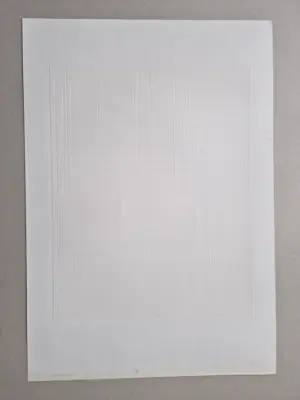 Paul van Gils - 1981 - Ets op dik roze papier - geometrische studie fase 1 - zeer kleine oplage kopen? Bied vanaf 62!