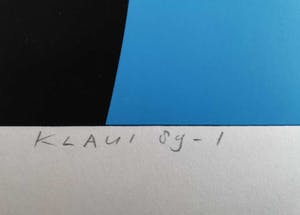 Hans Klaui - GEOMETRIE / KLEURZEEFDRUK / 64x74cm / SIG kopen? Bied vanaf 25!