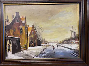 Niet of onleesbaar gesigneerd - schaatsen op de sloot kopen? Bied vanaf 1!