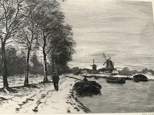 Willem Steelink (sr.) - Winter - een fraai winterlandschap kopen? Bied vanaf 50!