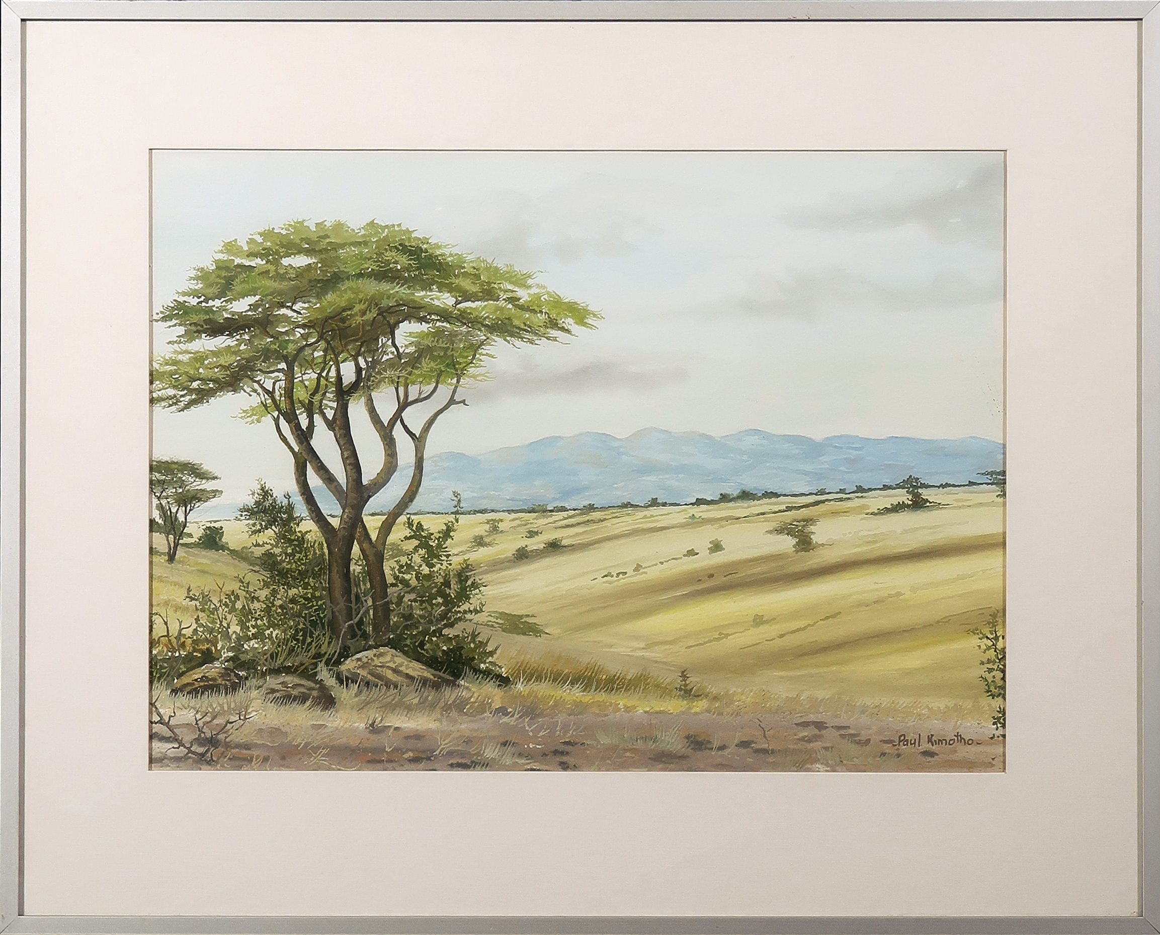 Niet of onleesbaar gesigneerd - Gouache, Landschap - Ingelijst kopen? Bied vanaf 1!