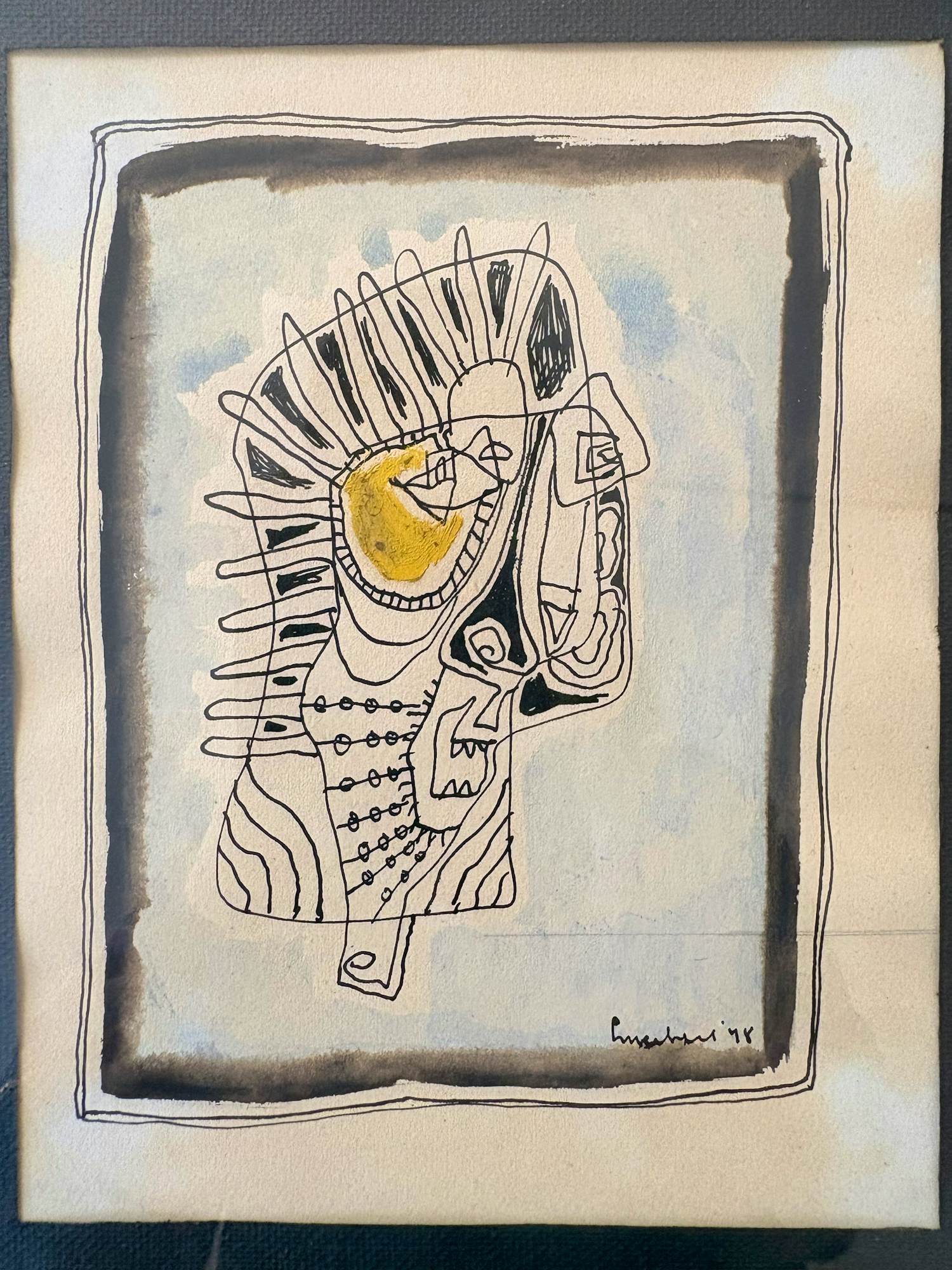 Lucebert - Portrait. Rare early original COBRA work, 1948 kopen? Bied vanaf 1250!