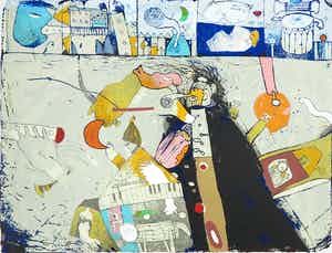 Michel van Overbeeke - Zeefdruk, Zonder titel verkocht voor € 1!