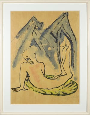 Elvira Wersche - Aquarel, Zonder titel - Ingelijst kopen? Bied vanaf 1!