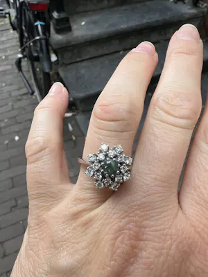 ALGT-gecertificeerde natuurlijke 0,60 ct Alexandriet & Diamant Witgouden Ring kopen? Bied vanaf 1200!