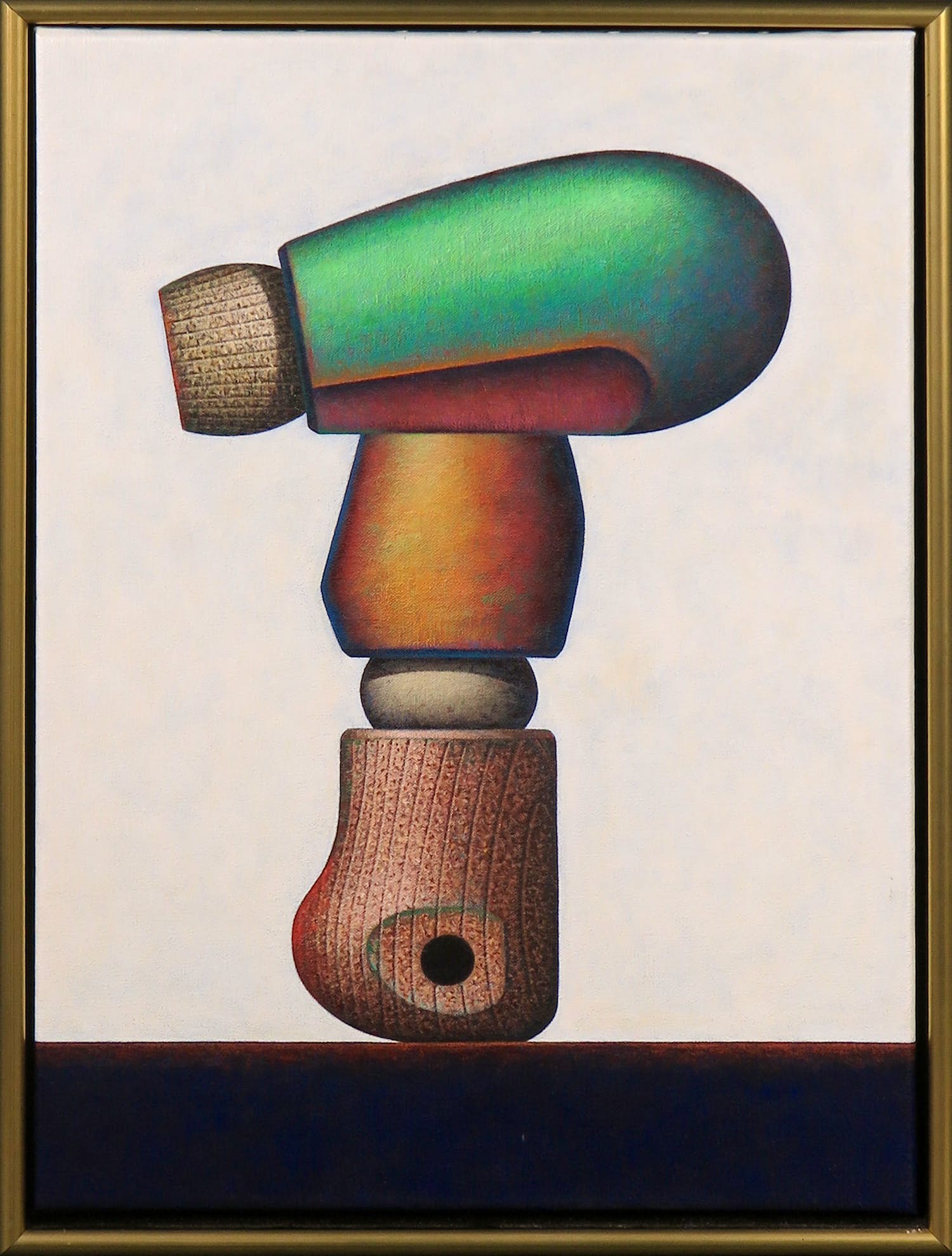 Joop van 't Hoenderdaal - Acryl op doek, De kus 3 - Ingelijst verkocht voor € 100!