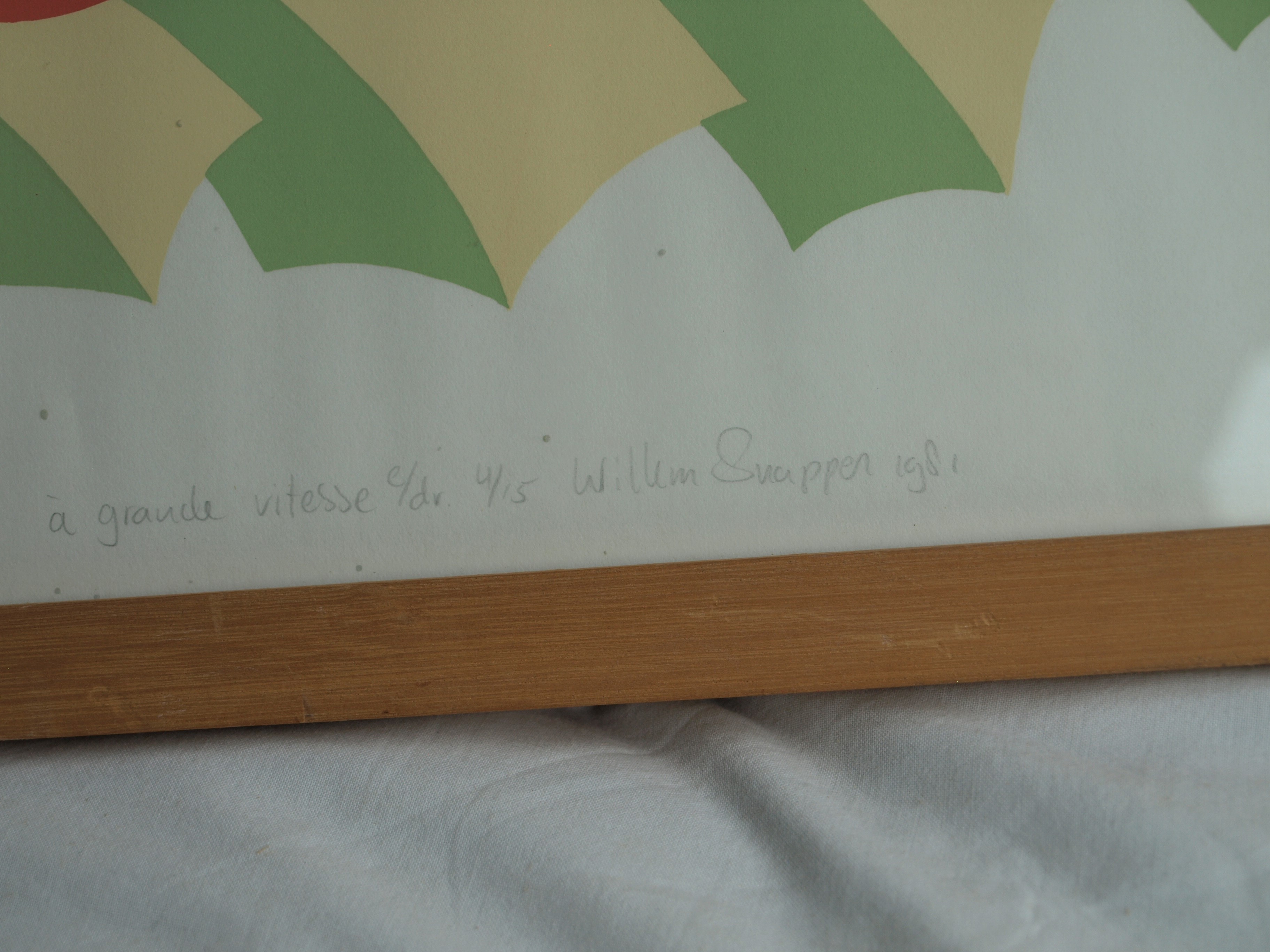 Willem Snapper - Zeefdruk , À grande vitesse – gesigneerd & ingelijst - 1981  kopen? Bied vanaf 1!