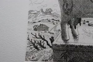 Herman Berserik - Monochrome droge naald Ets "souvenir" - unica / eigen druk exemplaar gesignrd kopen? Bied vanaf 36!