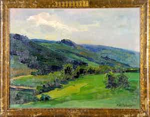 Carl Wiederhold - Teutoburger Landschaft, Öl Gemälde verkocht voor € 390!